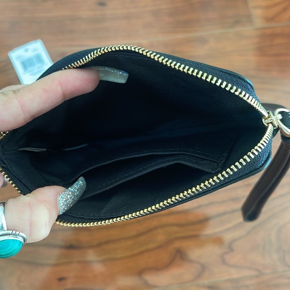 Coach Black Leather Wristlet Wallet Purse Card Holder with Gold Hardware - Picture 7 of 9